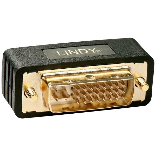 LINDY 41099 DVI Adapter [1x DVI-Stecker 24+5pol. - 1x DVI-Buchse 24+5pol.] Schwarz