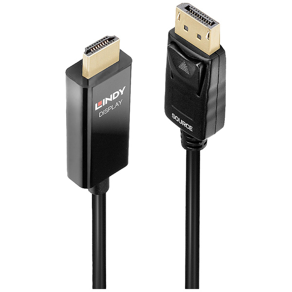 LINDY Anschlusskabel DisplayPort Stecker, HDMI-A Stecker 1.00 m Schwarz 40925 DisplayPort-Kabel