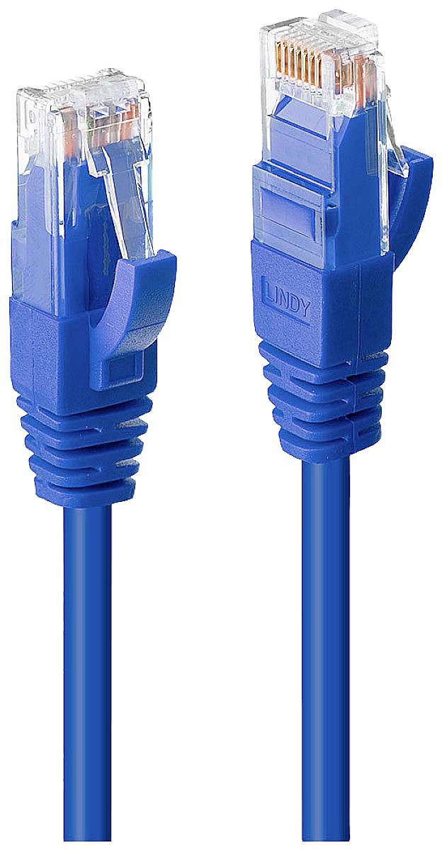 LINDY 45476 RJ45 Netzwerkkabel, Patchkabel 7.50 m Blau 1 St.