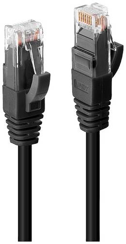 LINDY 45431 RJ45 Patchkabel CAT 6 U/UTP 0.50 m Schwarz 1 St.