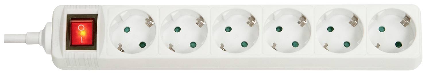 LINDY 73103 Steckdosenleiste mit Schalter 6fach Weiß Schutzkontakt 1 St.