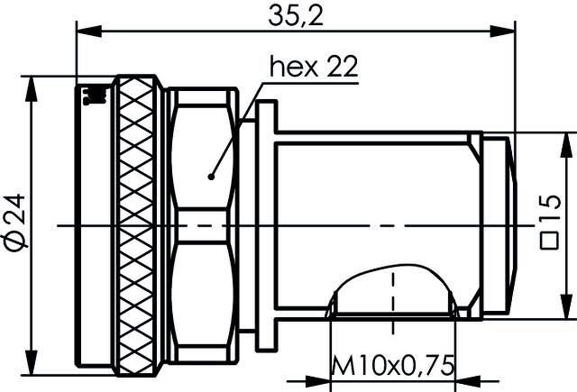 Telegärtner 100025186 100025186 N-Steckverbinder Stecker, gerade 50Ω 1St.