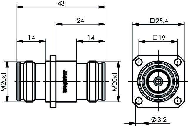 Telegärtner 100025323 100025323 4.3-10 Steckverbinder 1St.