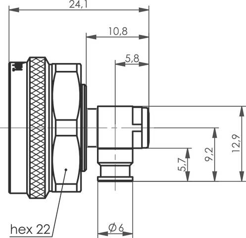 Telegärtner 100025225 100025225 4.3-10 Steckverbinder Stecker, gewinkelt 50Ω 1St.