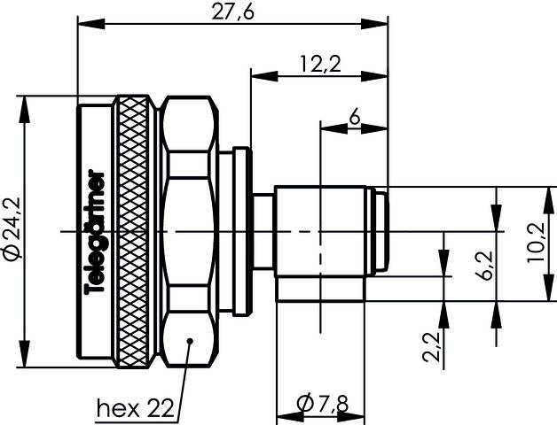 Telegärtner 100025203 100025203 4.3-10 Steckverbinder Stecker, gewinkelt 1St.
