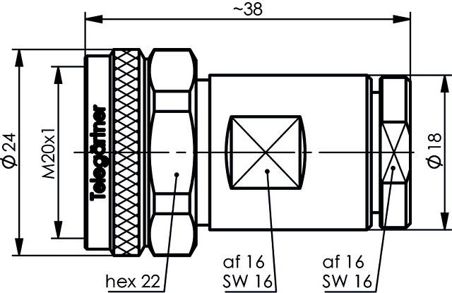 Telegärtner 100025188 100025188 4.3-10 Steckverbinder Stecker, gerade 50Ω 1St.