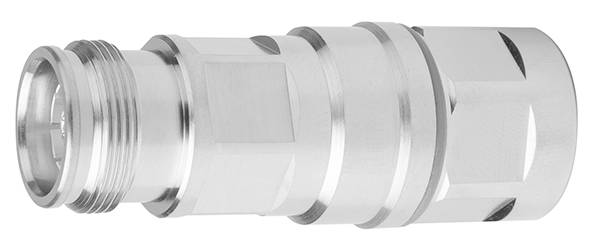 Metallischer Schnellkupplungs-Stecker mit gewindelosem Anschluss, zylindrischer Form und glatter Oberfläche.