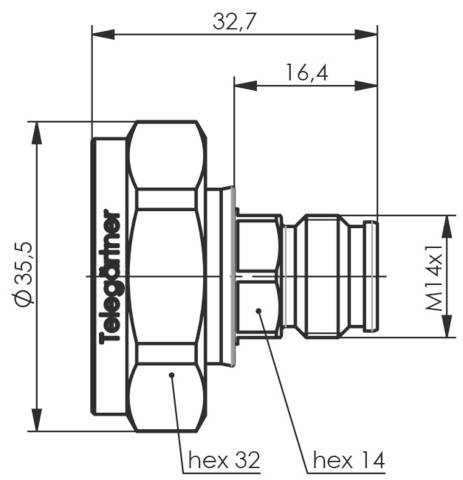 Telegärtner 100024514 100024514 7-16-Adapter 7-16-DIN-Stecker - 1St.