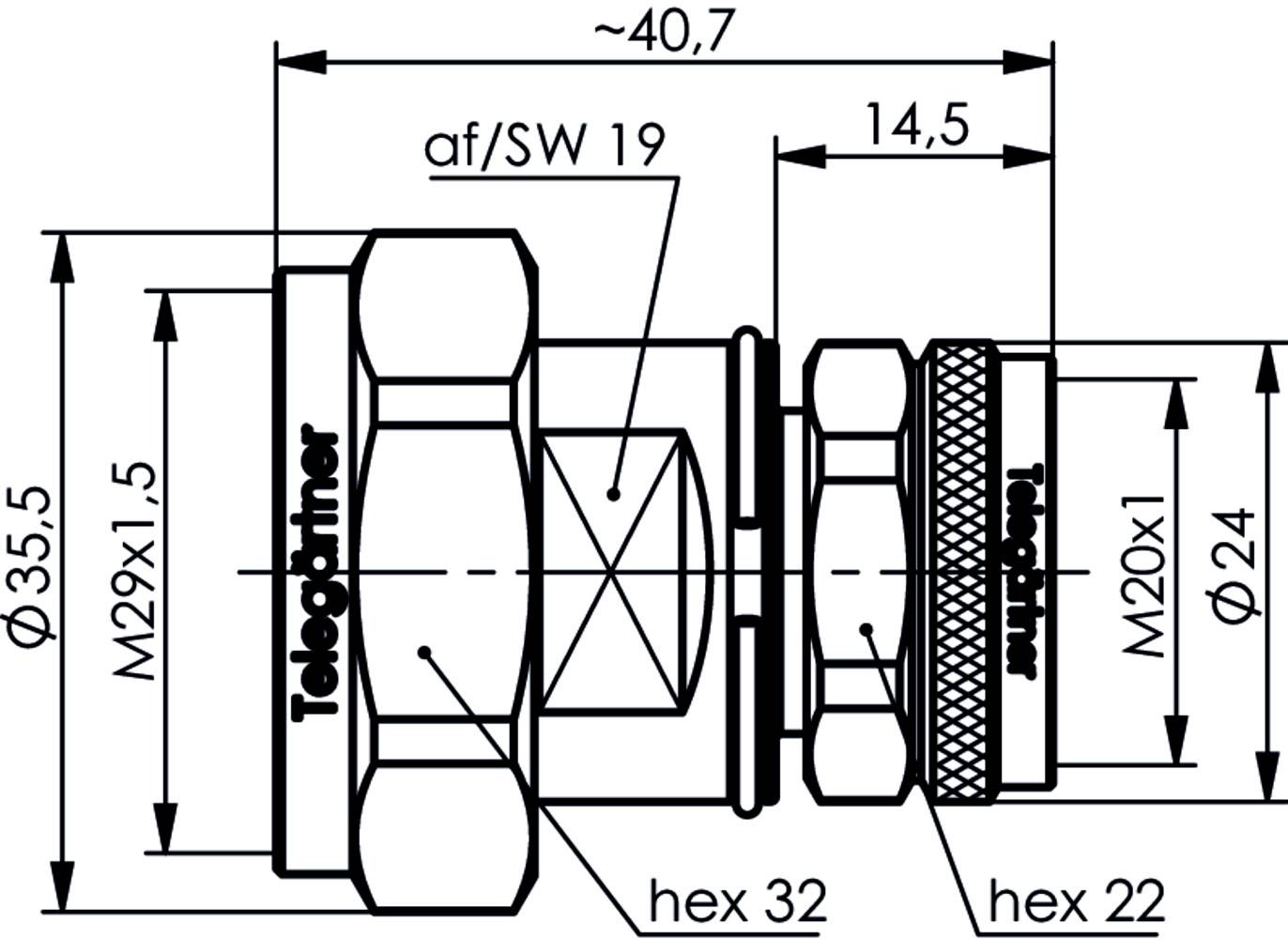 Telegärtner 100024542 100024542 7-16-Adapter 4.3-10 Stecker - 7-16-DIN-Stecker 1St.