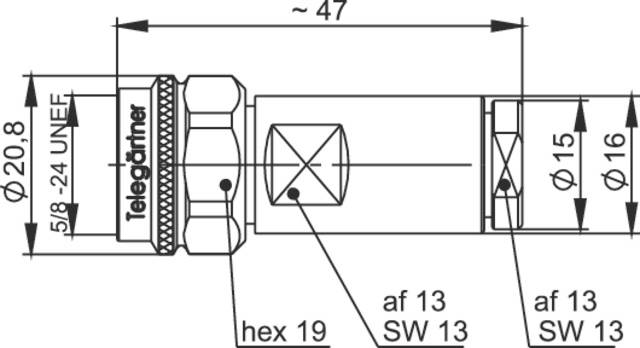 Telegärtner 100023935 100023935 N-Steckverbinder Stecker, gerade 50Ω 1St.
