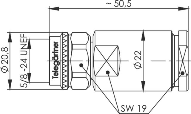 Telegärtner 100023977 100023977 N-Steckverbinder Stecker, gerade 50Ω 1St.