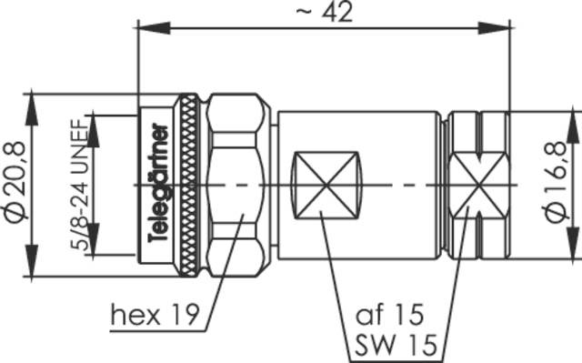 Telegärtner 100023924 100023924 N-Steckverbinder Stecker, gerade 50 Ω 1 St.