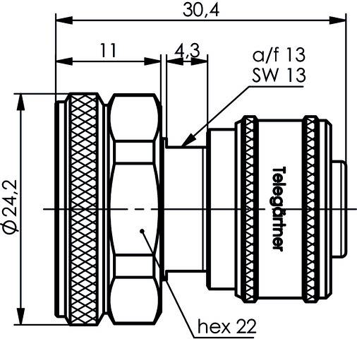 Telegärtner 100025326 100025326 4.3-10 Adapter 4.3-10 Stecker - 1St.