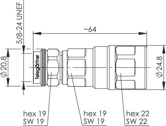 Telegärtner 100023973 100023973 N-Steckverbinder Stecker, gerade 50Ω 1St.