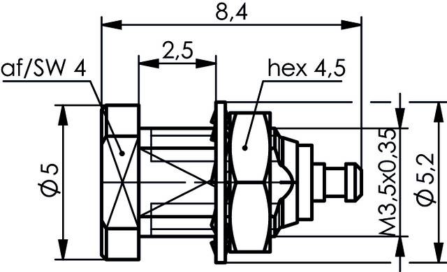 Telegärtner 100025110 100025110 MMCX-Steckverbinder Kupplung, gerade 50 Ω 1 St.