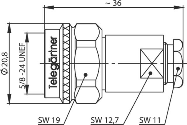 Telegärtner 100023964 100023964 N-Steckverbinder Stecker, gerade 50Ω 1St.