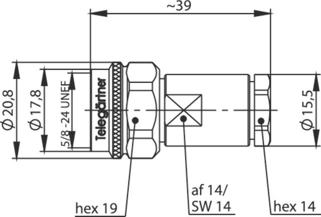 Telegärtner 100023934 100023934 N-Steckverbinder Stecker, gerade 50Ω 1St.