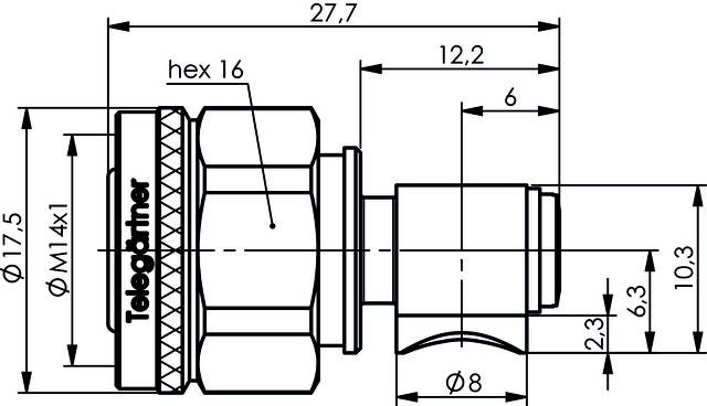 Telegärtner 100025463 100025463 2.2-5 Steckverbinder Stecker, gewinkelt 50Ω 1St.