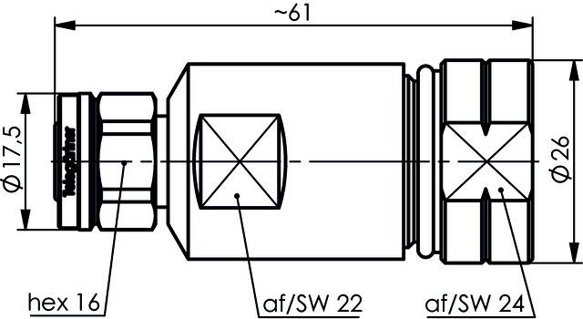 Telegärtner 100025466 100025466 2.2-5 Steckverbinder Stecker, gerade 50Ω 1St.