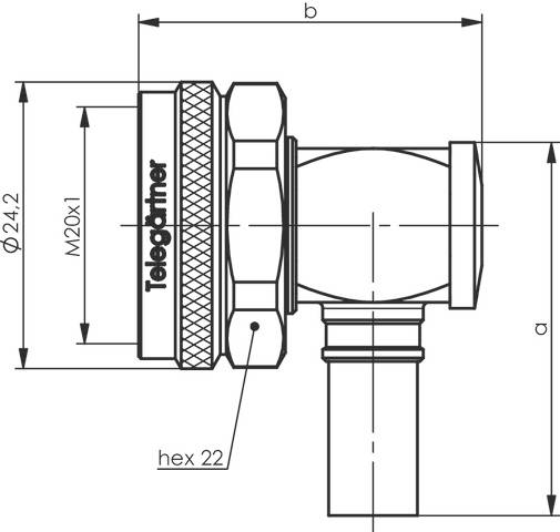 Telegärtner 100025240 100025240 N-Steckverbinder Stecker, gewinkelt 50Ω 1St.