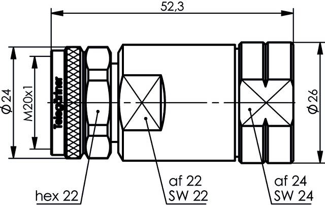 Telegärtner 100025183 100025183 F-Steckverbinder Stecker, gerade 50Ω 1St.