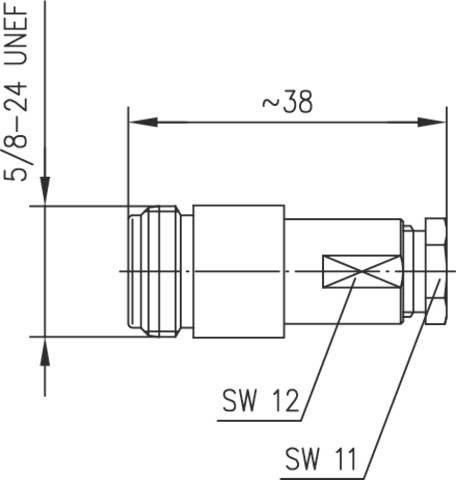Telegärtner 100024088 100024088 N-Steckverbinder Kupplung, gerade 50Ω 1St.