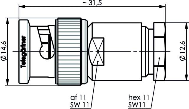 Telegärtner 100023502 100023502 BNC-Steckverbinder Stecker, gerade 75Ω 1St.