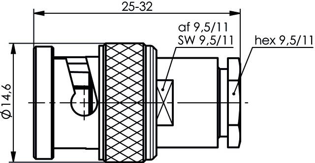 Telegärtner 100023502 100023502 BNC-Steckverbinder Stecker, gerade 75Ω 1St.