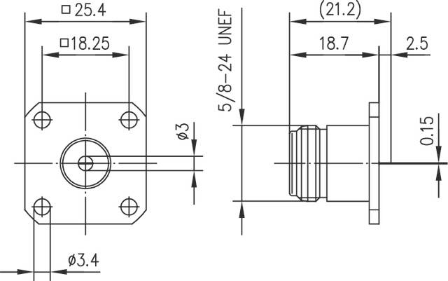 Telegärtner 100024003 100024003 N-Steckverbinder Kupplung, gerade 50Ω 1St.