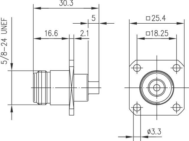 Telegärtner 100024017 100024017 N-Steckverbinder Kupplung, gerade 50Ω 1St.