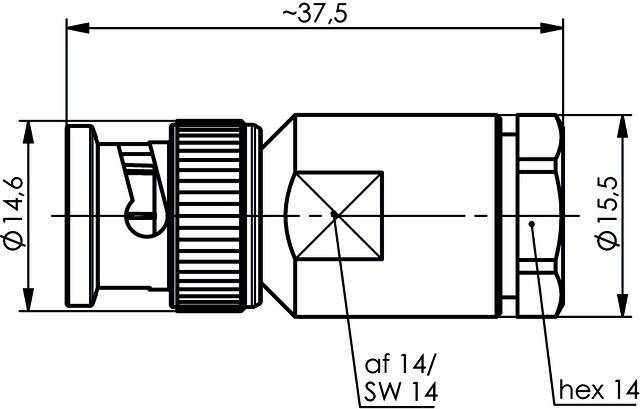 Telegärtner 100023329 100023329 BNC-Steckverbinder Stecker, gerade 50Ω 1St.