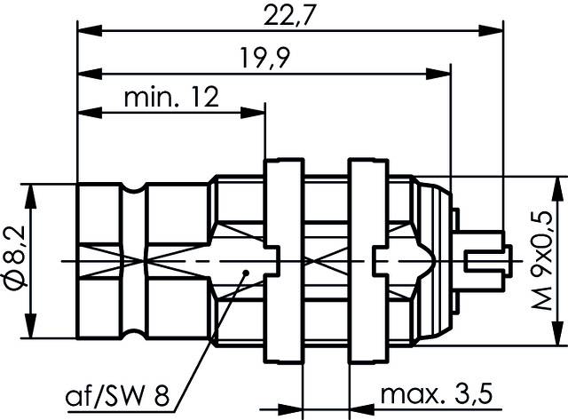 Telegärtner 100024376 100024376 1.6, 5.6-Koaxial-Steckverbinder Kupplung, gerade 50Ω 1St.
