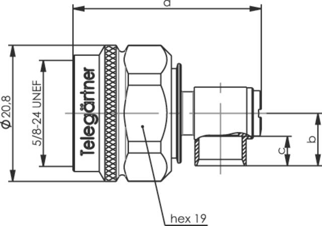 Telegärtner 100023947 100023947 N-Steckverbinder Stecker, gewinkelt 50Ω 1St.