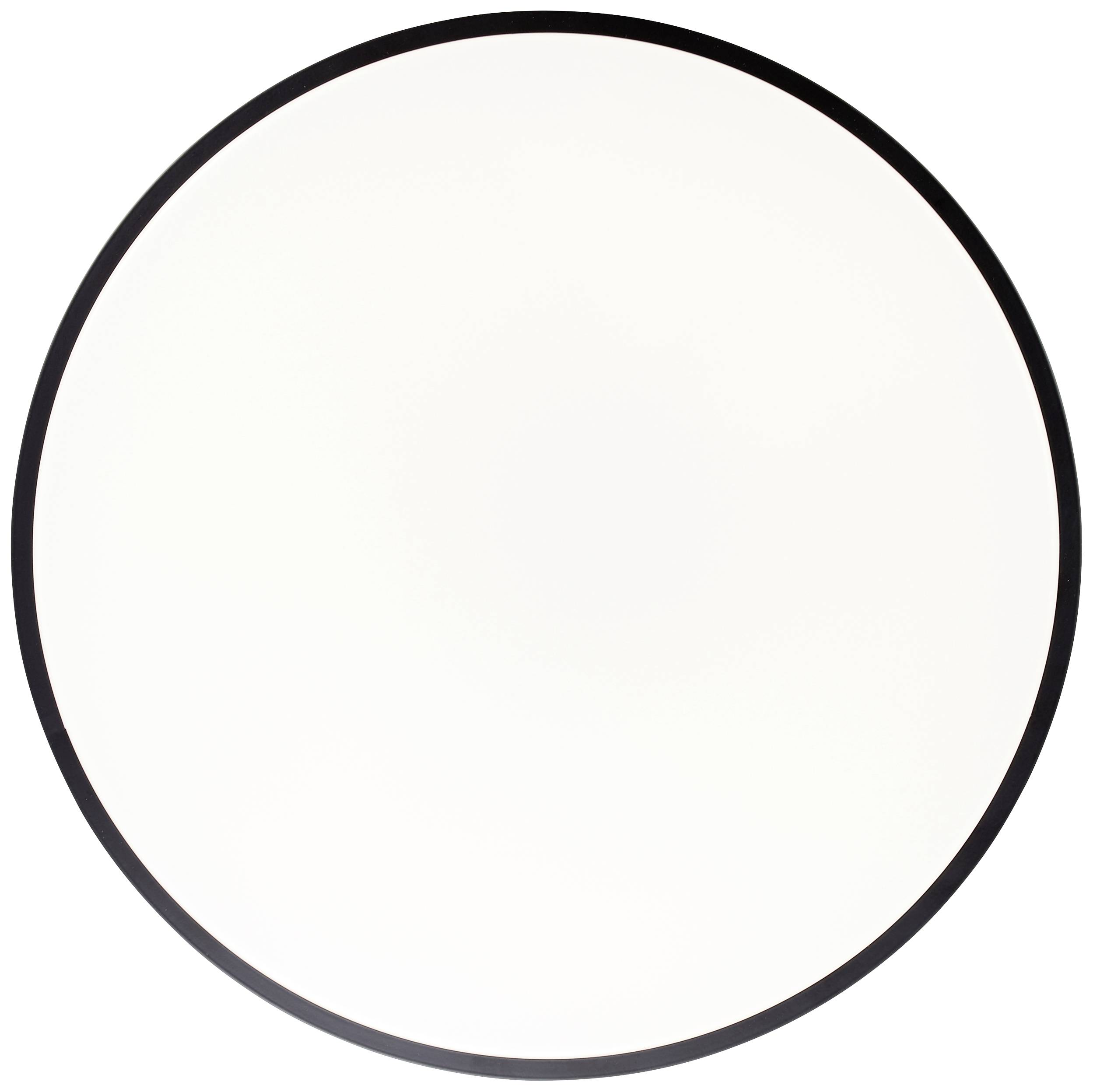 Runde, weiße Fläche mit einem schwarzen Rand.