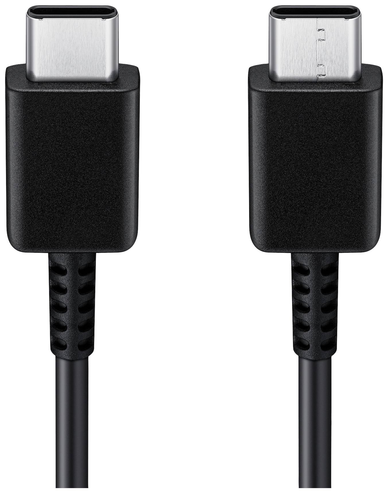Zwei USB-C-Kabel in paralleler Anordnung, beide mit schwarzem Kabel und anscheinend identischen Anschlüssen für Daten- oder Stromübertragung.