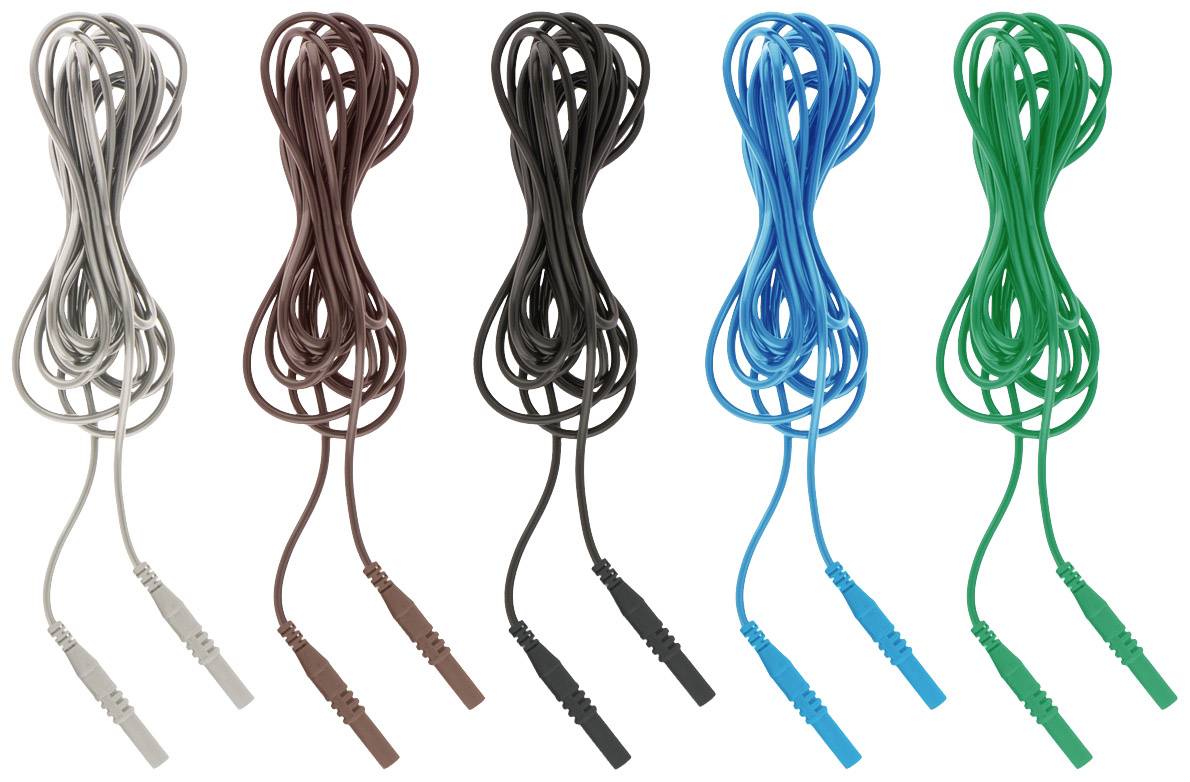 Metrel A 1459 Sicherheits-Messleitungs-Set Bananenstecker 4mm Bananenstecker 4mm 2m Blau, Braun, Grau, Grün, Schwarz 1 Set