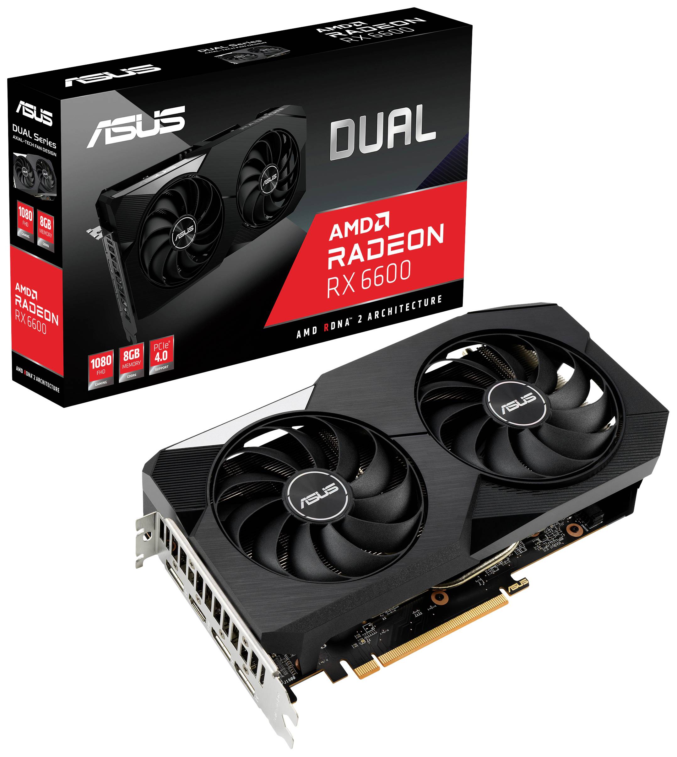 Asus Grafikkarte AMD Radeon RX 6600 8 GB GDDR6-RAM PCIe HDMI®, DisplayPort