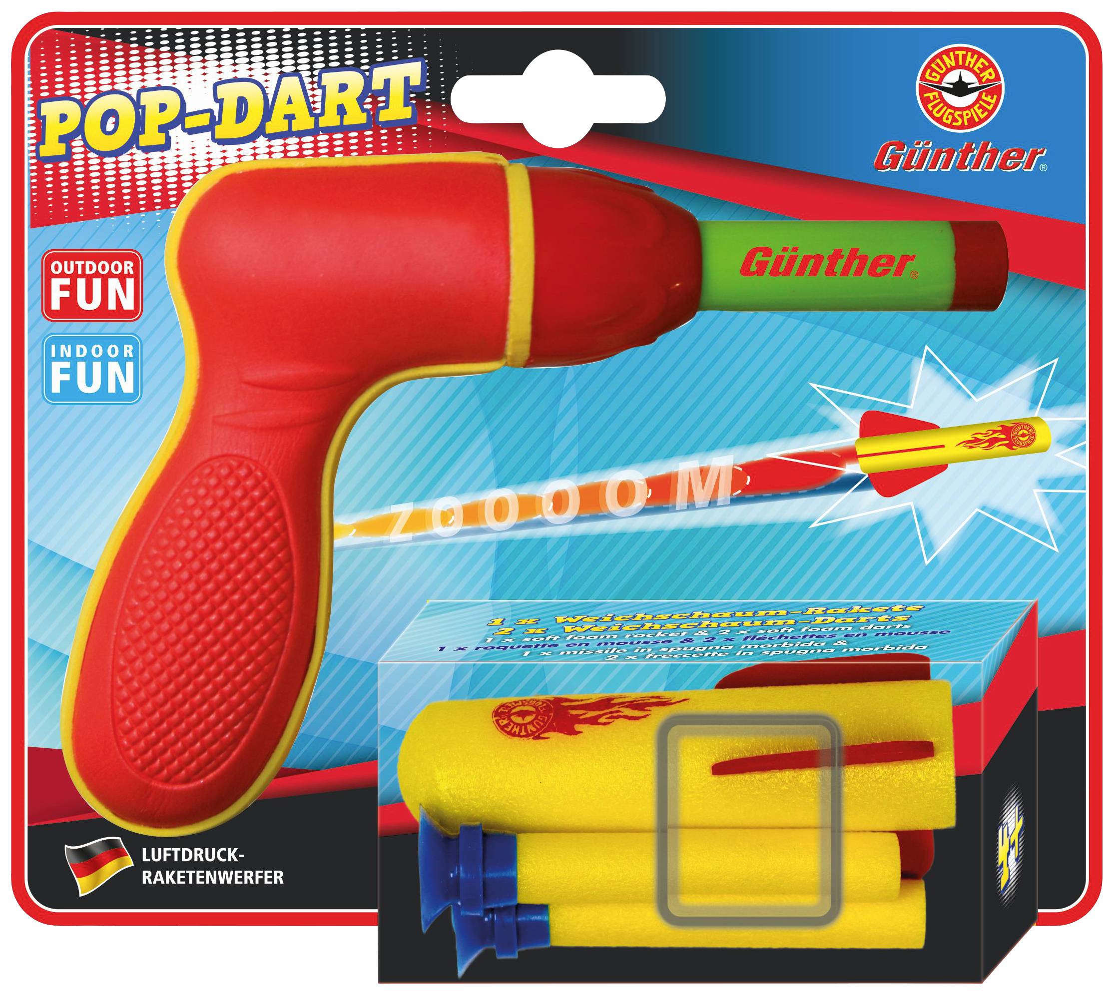 Günther Flugspiele 1542 Pop Darts Raketenspiel Spielzeug 1 St.