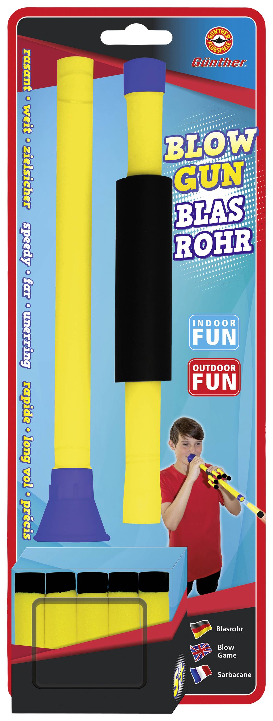 Günther Flugspiele 1555 Blow Gun Blasrohr mit 5 Pfeilen Spielzeug 1 St.