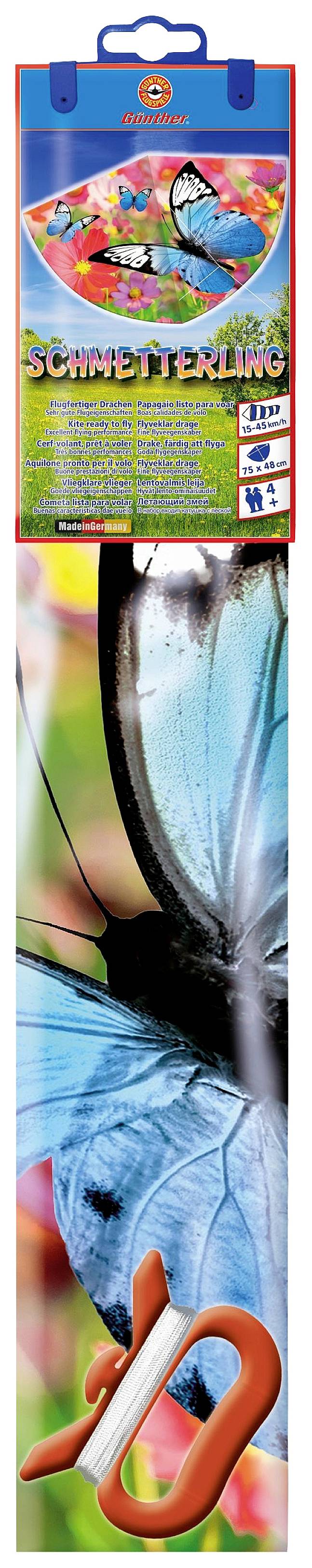 Günther Flugspiele Drachen Schmetterling Spannweite (Details) 750 mm Windstärken-Eignung 4 - 9 bft