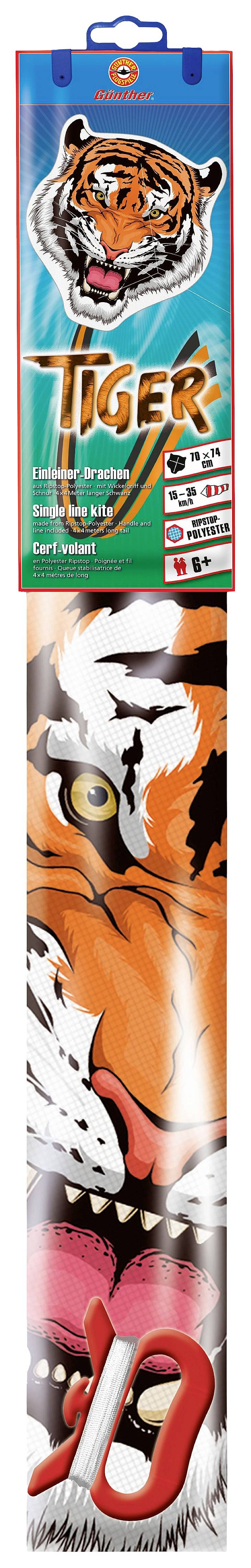 Günther Flugspiele Drachen Tiger Spannweite (Details) 740mm Windstärken-Eignung 4 - 8 bft
