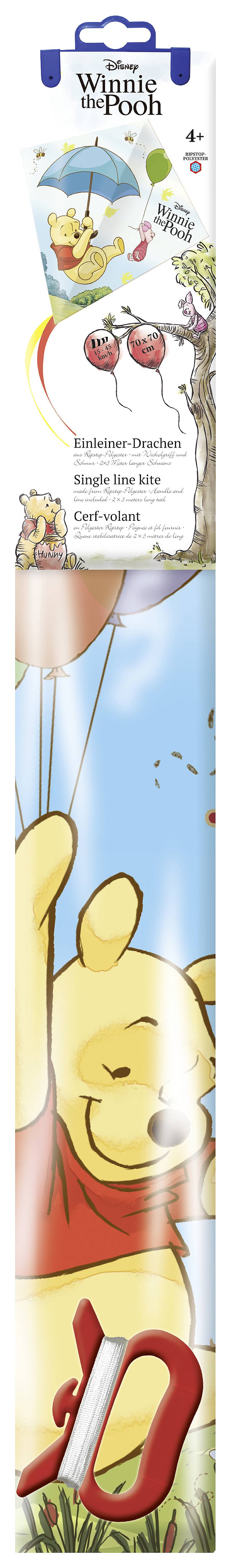 Günther Flugspiele Drachen Winnie Pooh Spannweite (Details) 700mm Windstärken-Eignung 4 - 9 bft