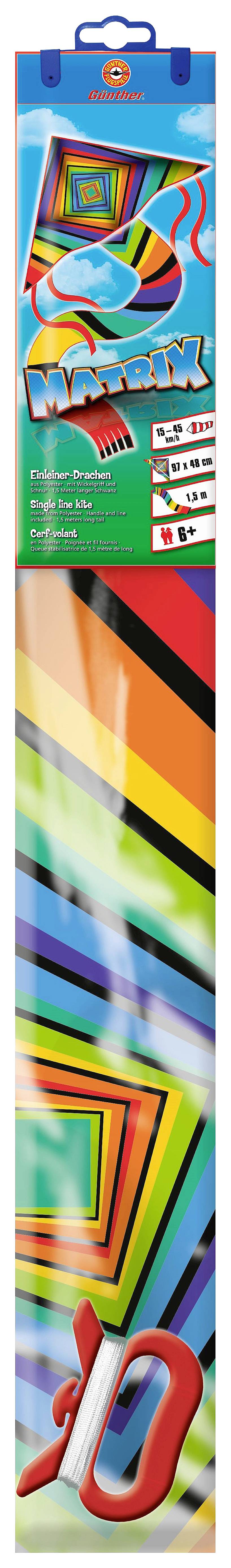 Günther Flugspiele Drachen Matrix Spannweite (Details) 480 mm Windstärken-Eignung 4 - 9 bft