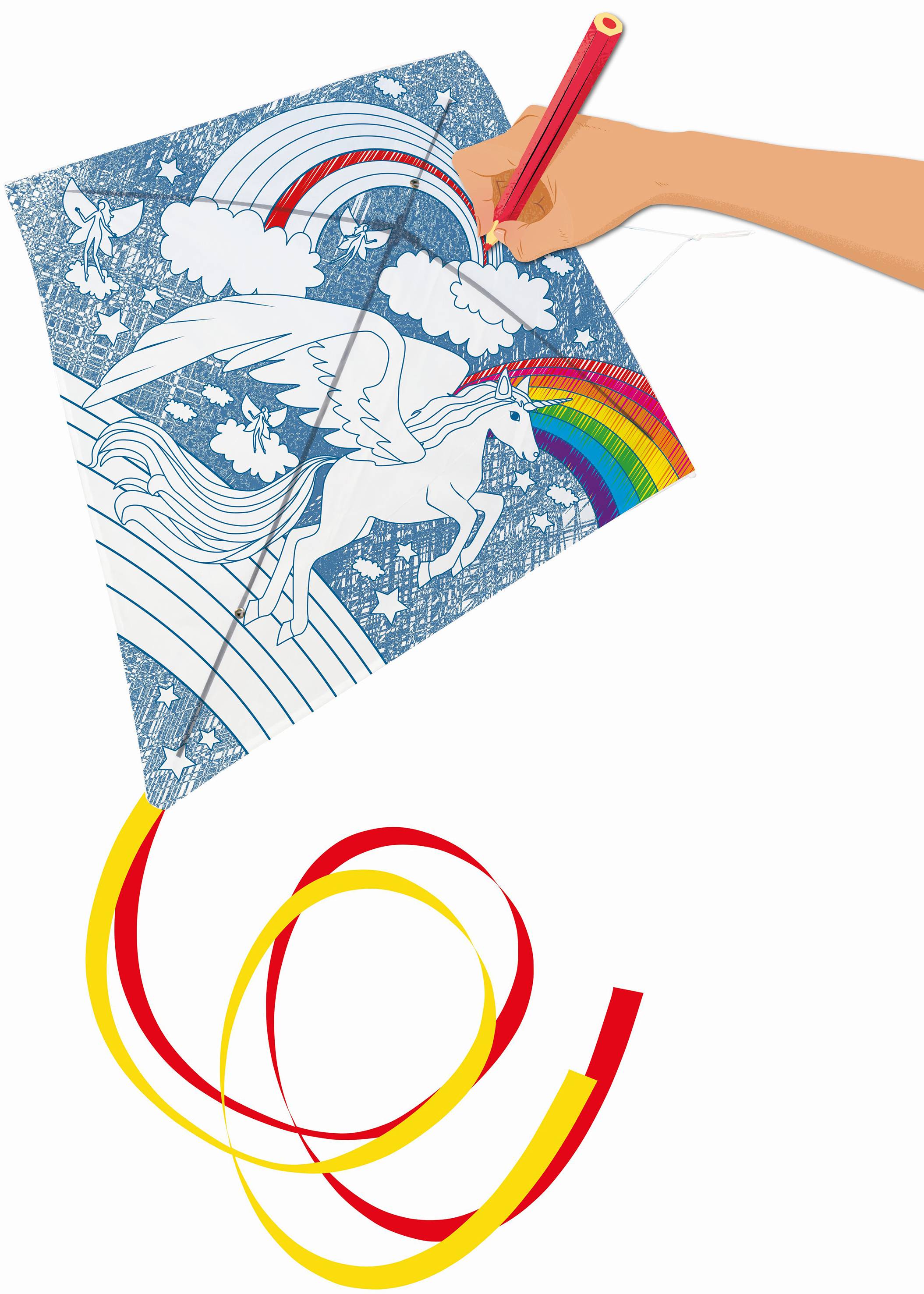 Günther Flugspiele Drachen Einhorn-Landschaft Spannweite (Details) 690mm Windstärken-Eignung 4 - 9 bft