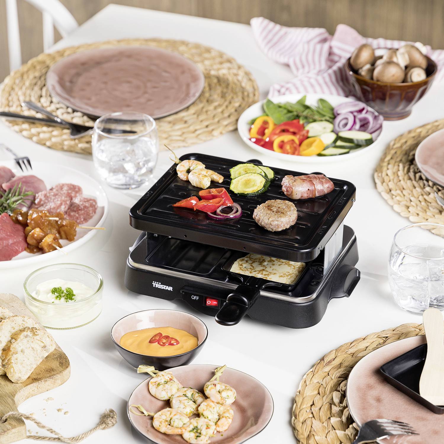 Tristar RA-2949 Raclette 4 Pfännchen Schwarz