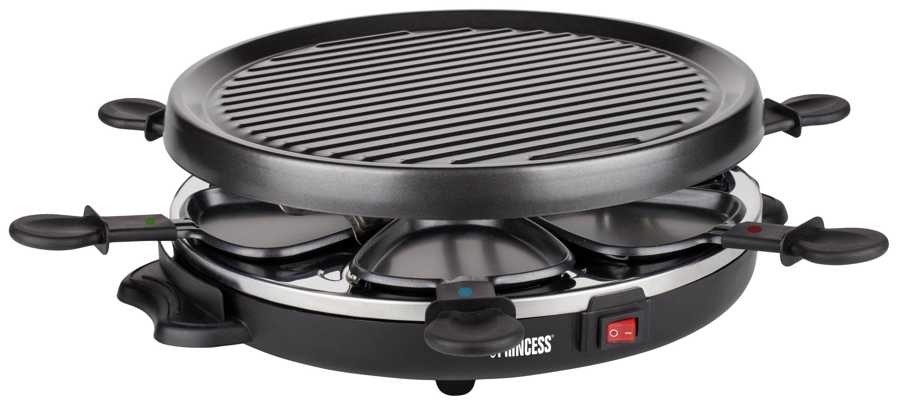 Princess 162725 Raclette 6 Pfännchen Schwarz