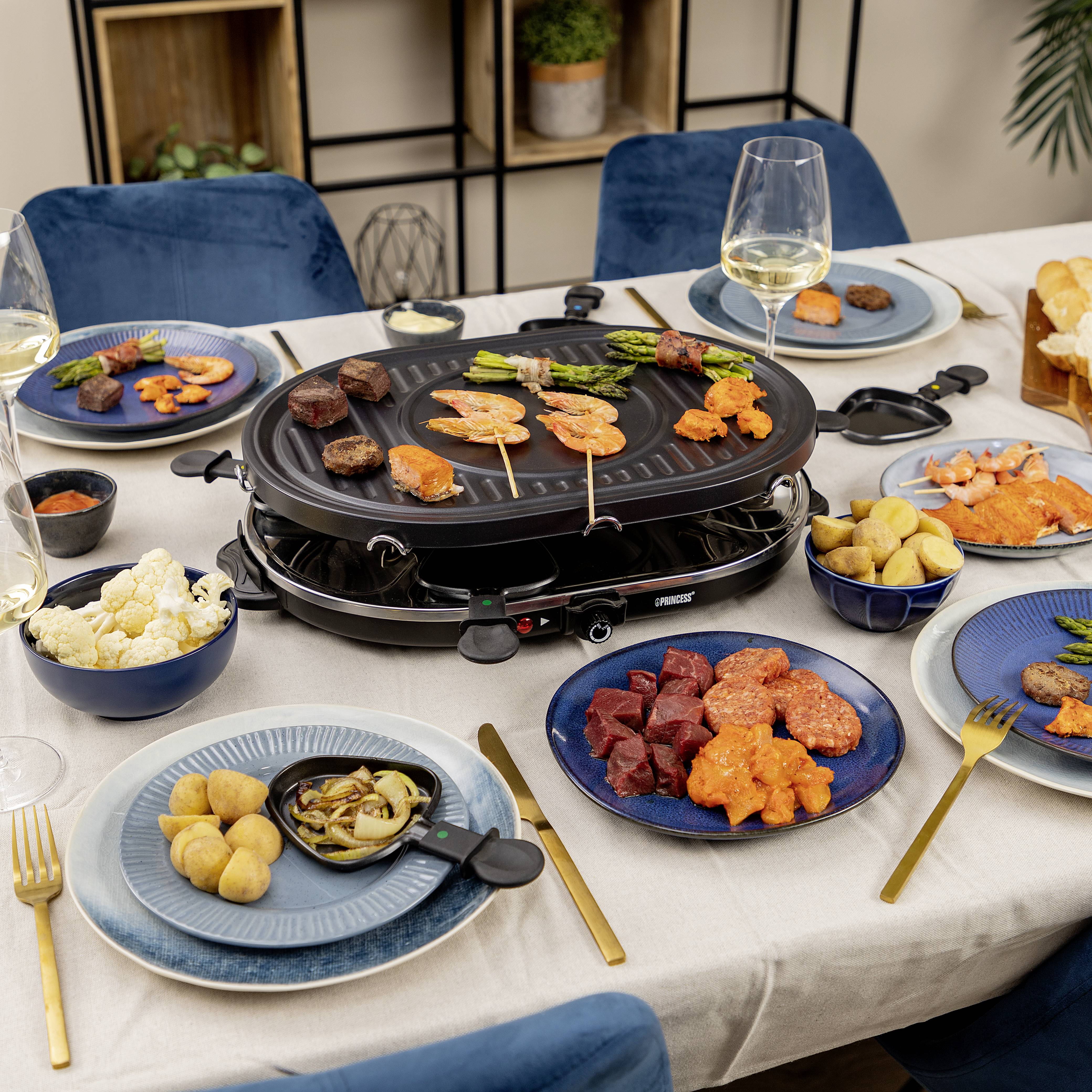 Princess 162700 Raclette 8 Pfännchen Schwarz