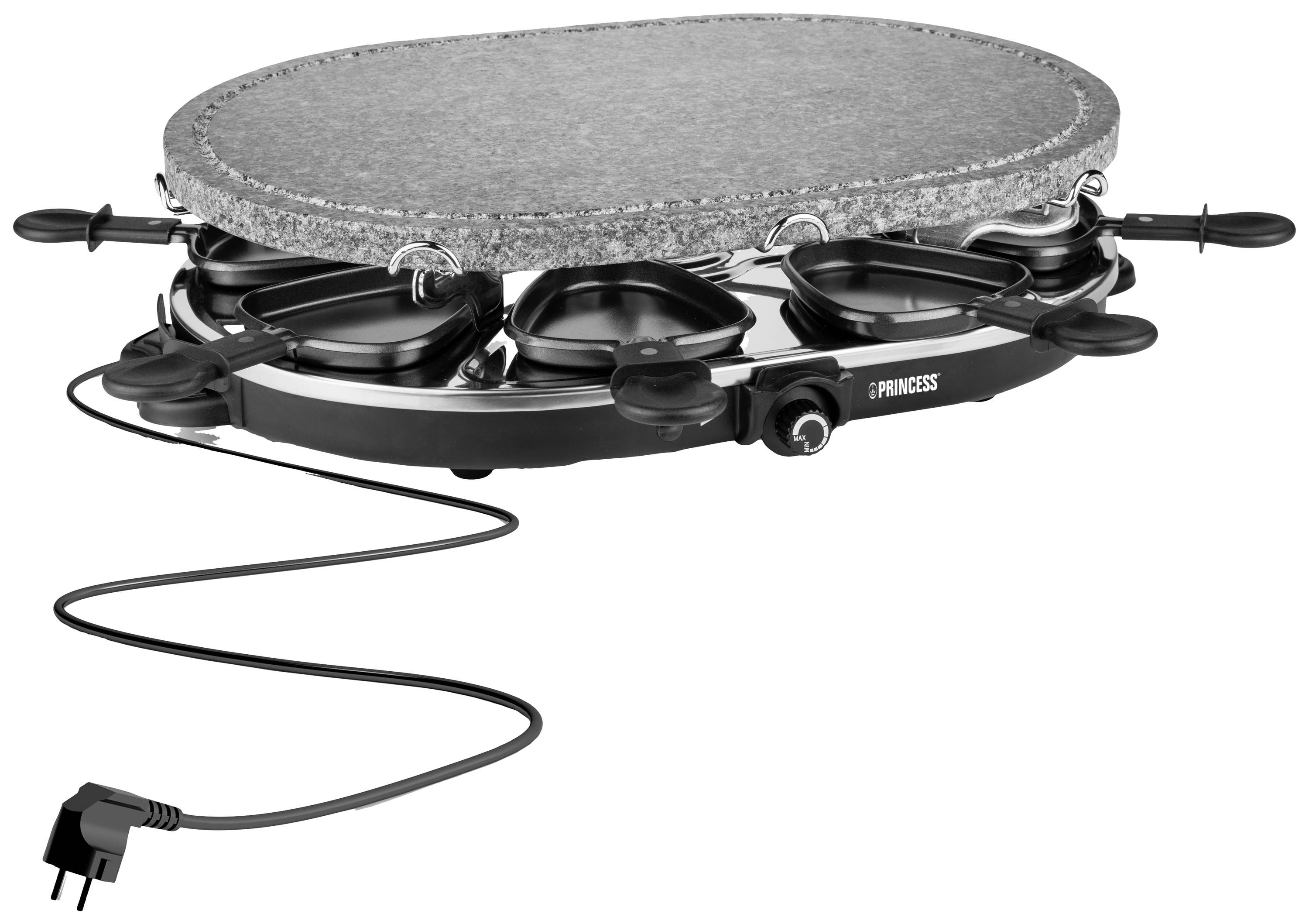 Princess 162720 Raclette 8Pfännchen Schwarz