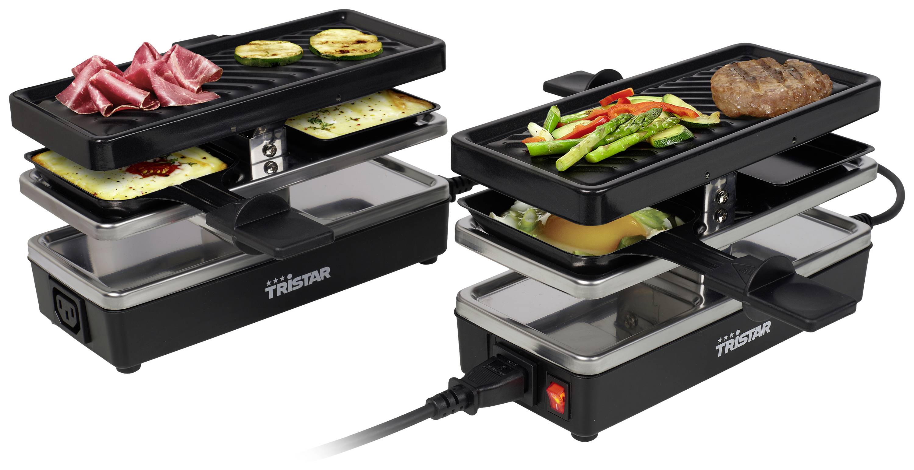 Tristar RA-2742 Raclette 4Pfännchen Schwarz