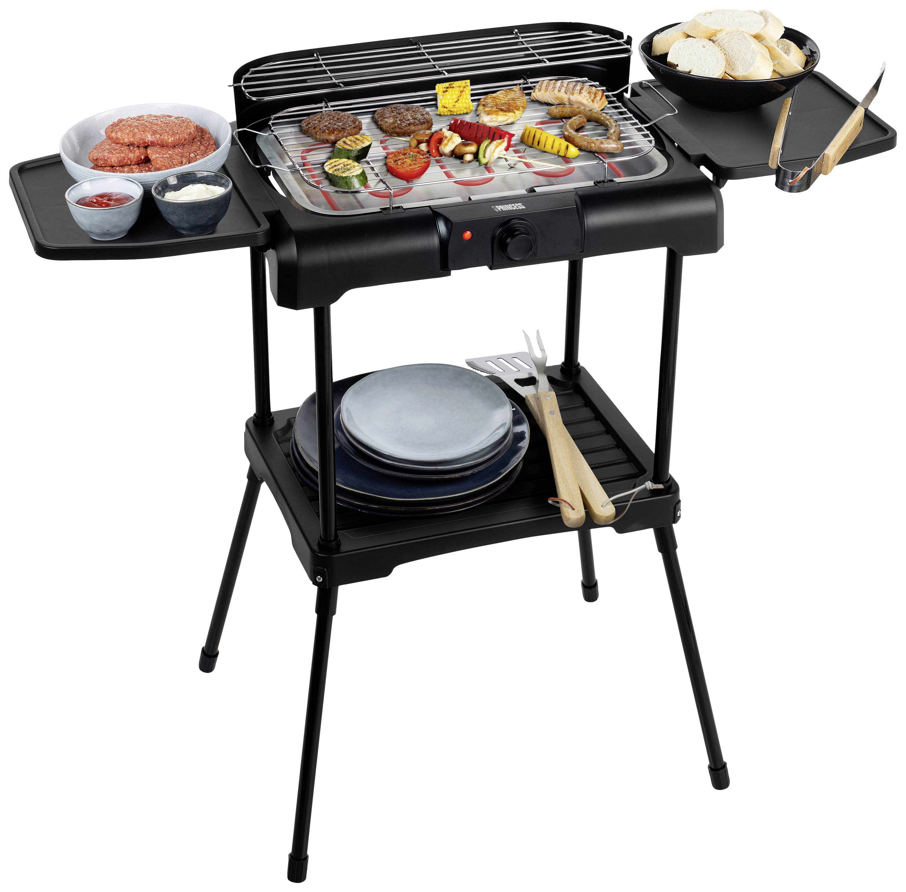 Princess 112250 Elektro Standgrill mit Standfuß Schwarz